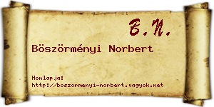 Böszörményi Norbert névjegykártya