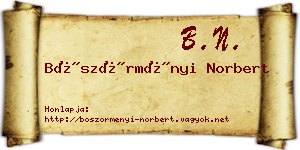 Böszörményi Norbert névjegykártya