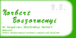 norbert boszormenyi business card